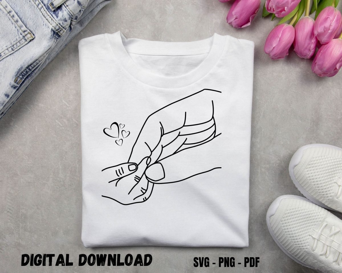 Dad Holding Infant fingers T-shirt Print