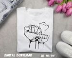 Dad Son With Pet T-shirt Design Print