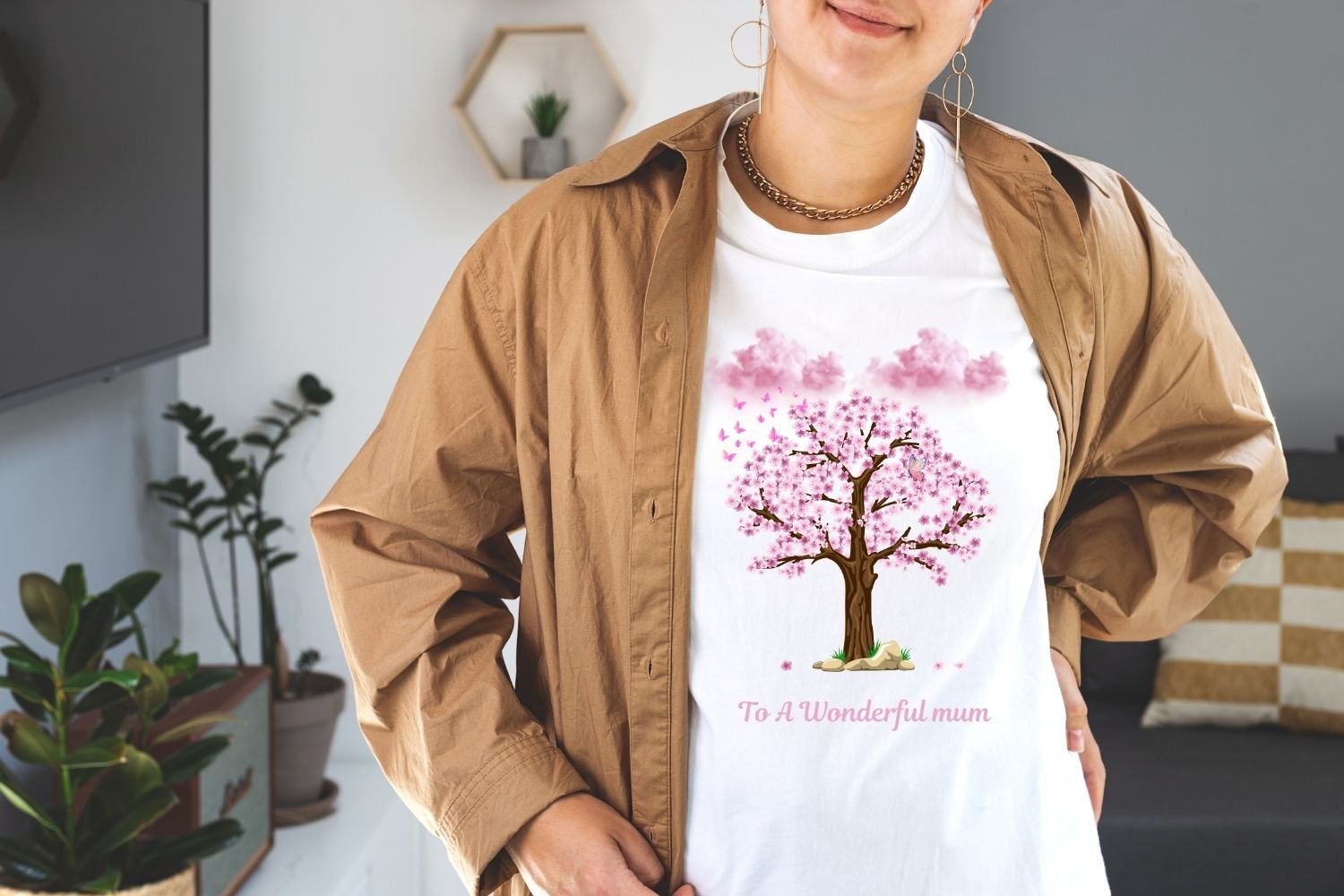 Purple Tree T-shirt Design To a Wonderful Mom
