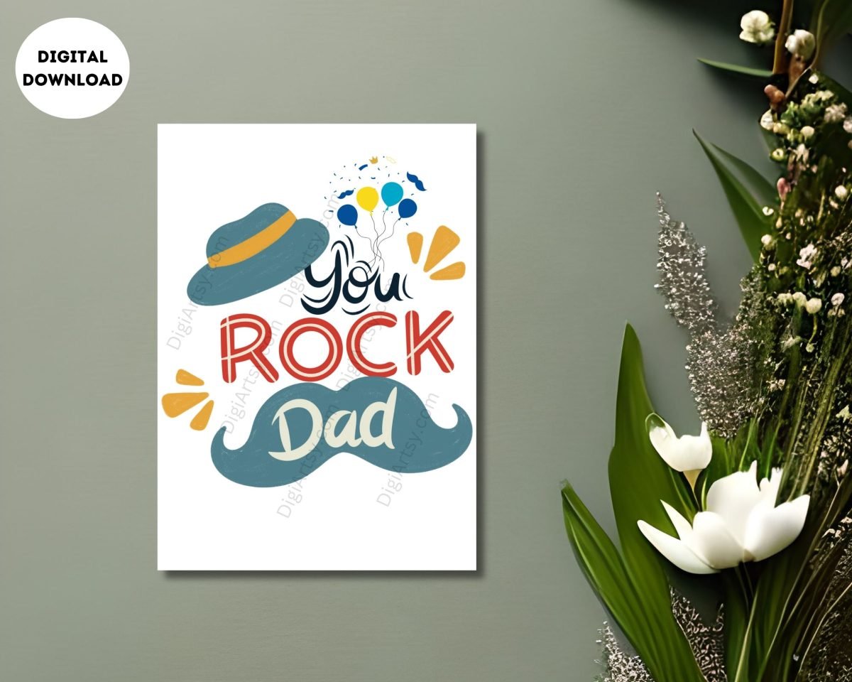 You Rock Dad Digital Card Print