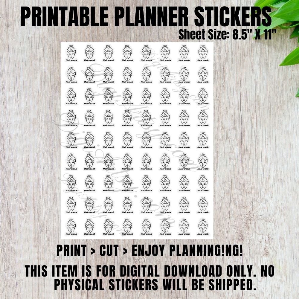 Hair Wash Printable Stickers
