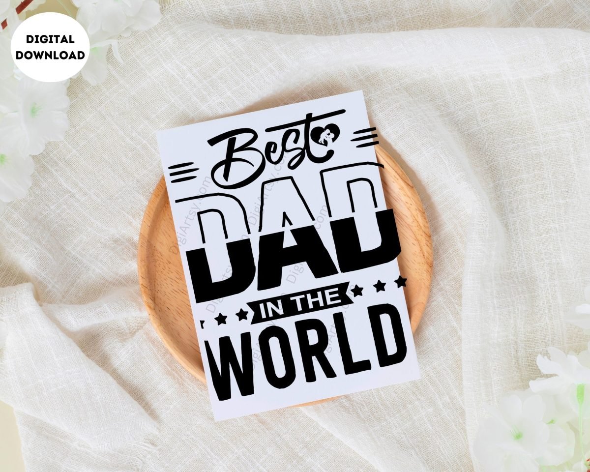 Printable Best Dad in the World Card for Dad