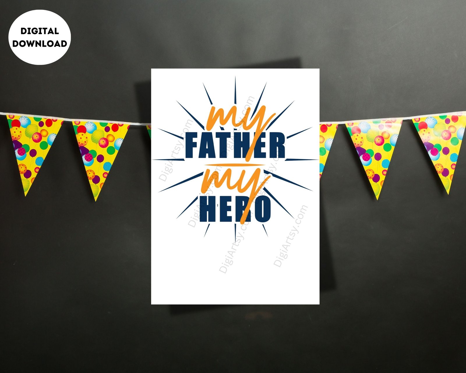 Sparking My Father My Hero printable Card