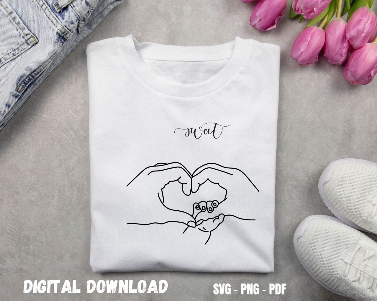 Sweet Dad and Infant Handprint T-shirt Design