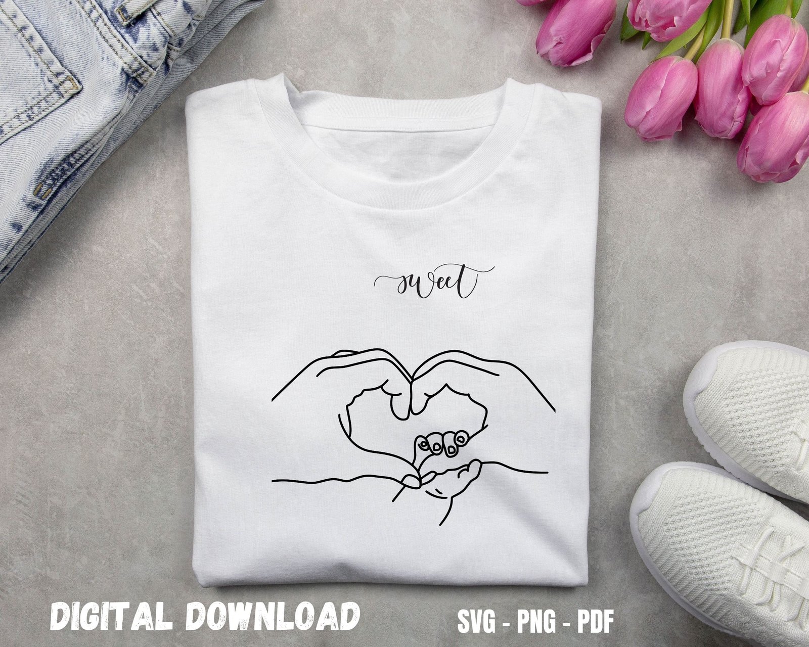 Sweet Dad and Infant Handprint T-shirt Design