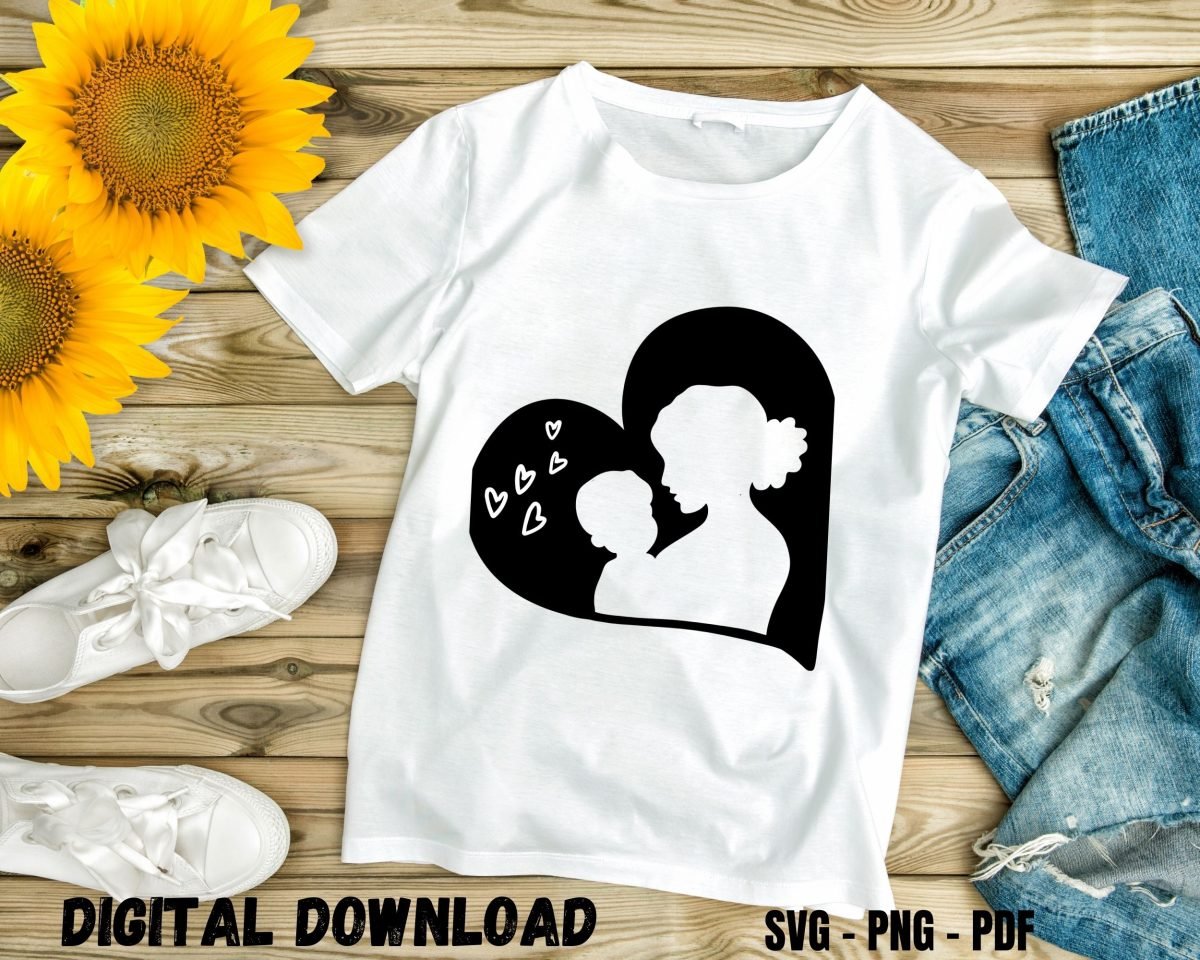 Lovely Mom and infant T-shirt Design Print