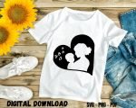 Lovely Mom and infant T-shirt Design Print
