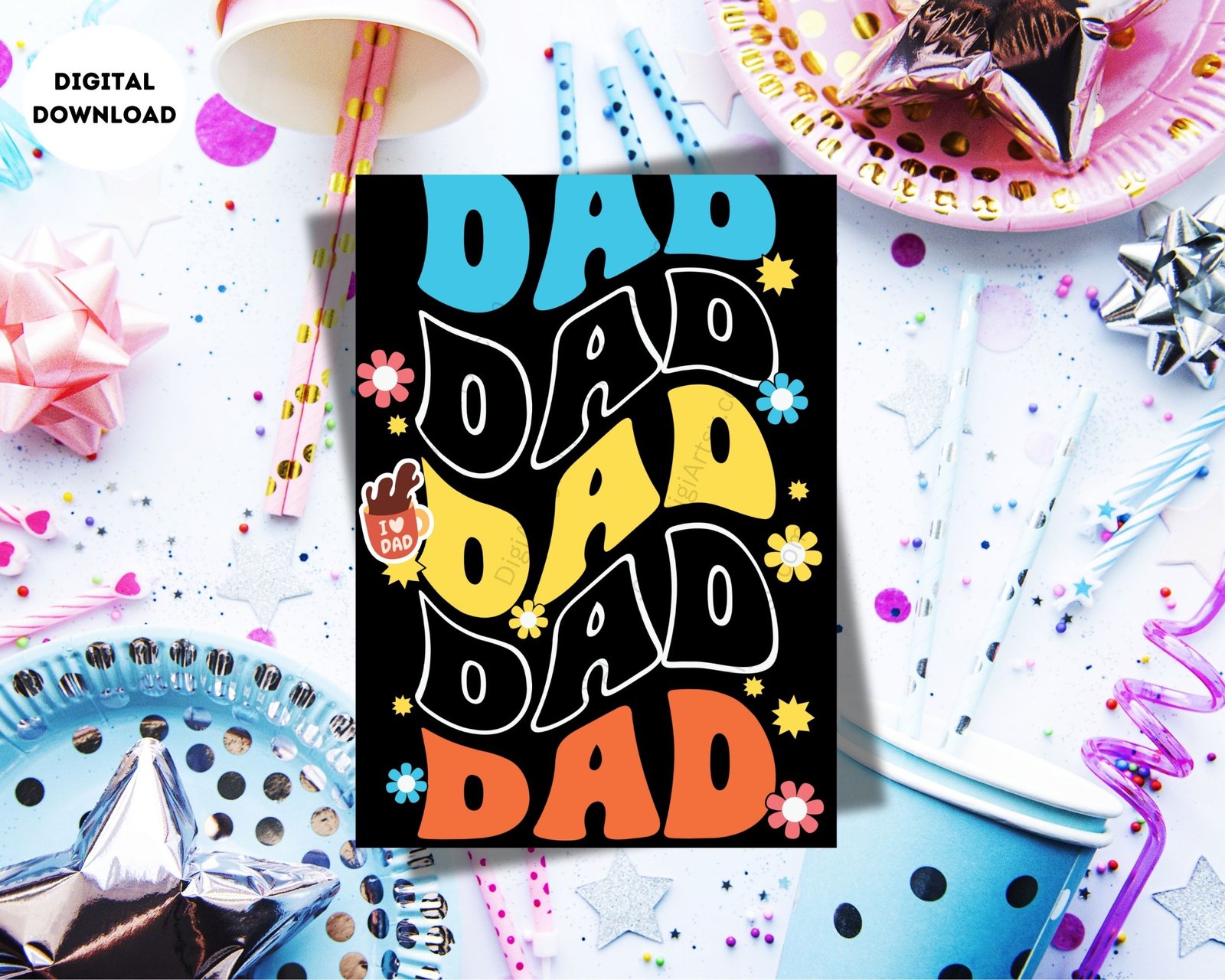 Stunning Dad Printable Card with Flower