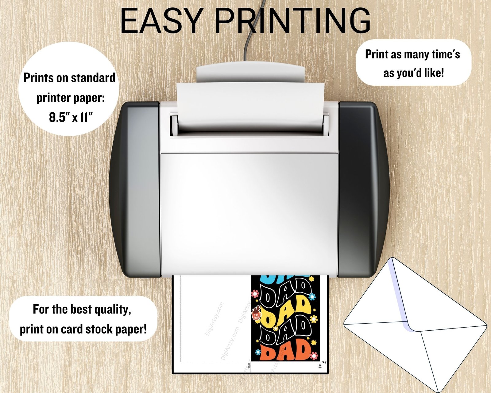 Stunning Dad Printable Card with Flower - Image 5