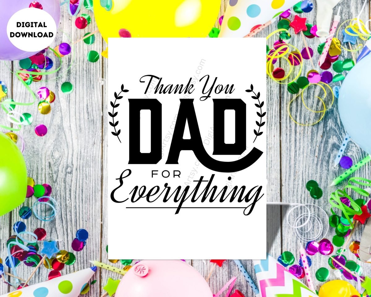 Printable Thank You Card for Dad