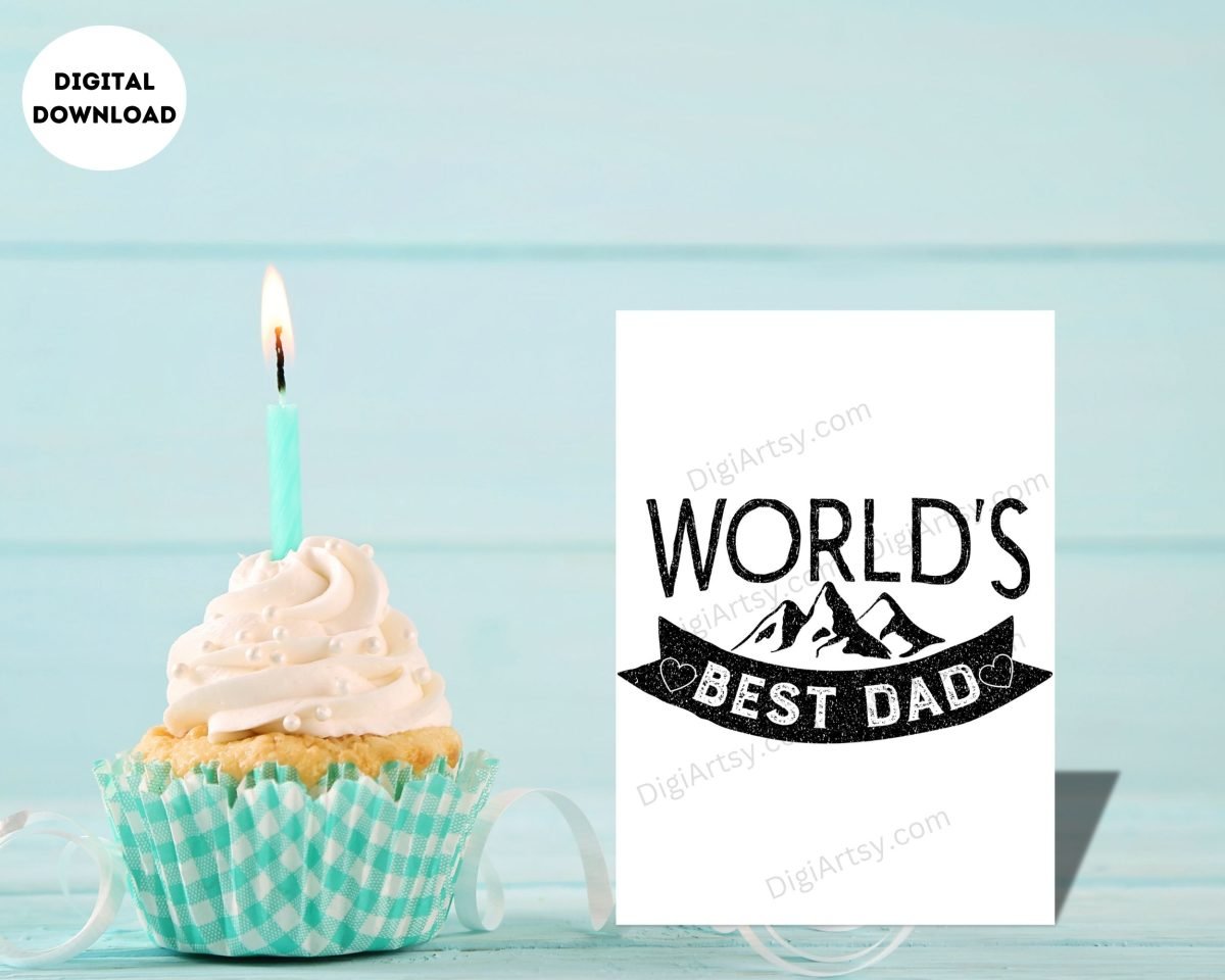 World Best Dad Digital Card Print