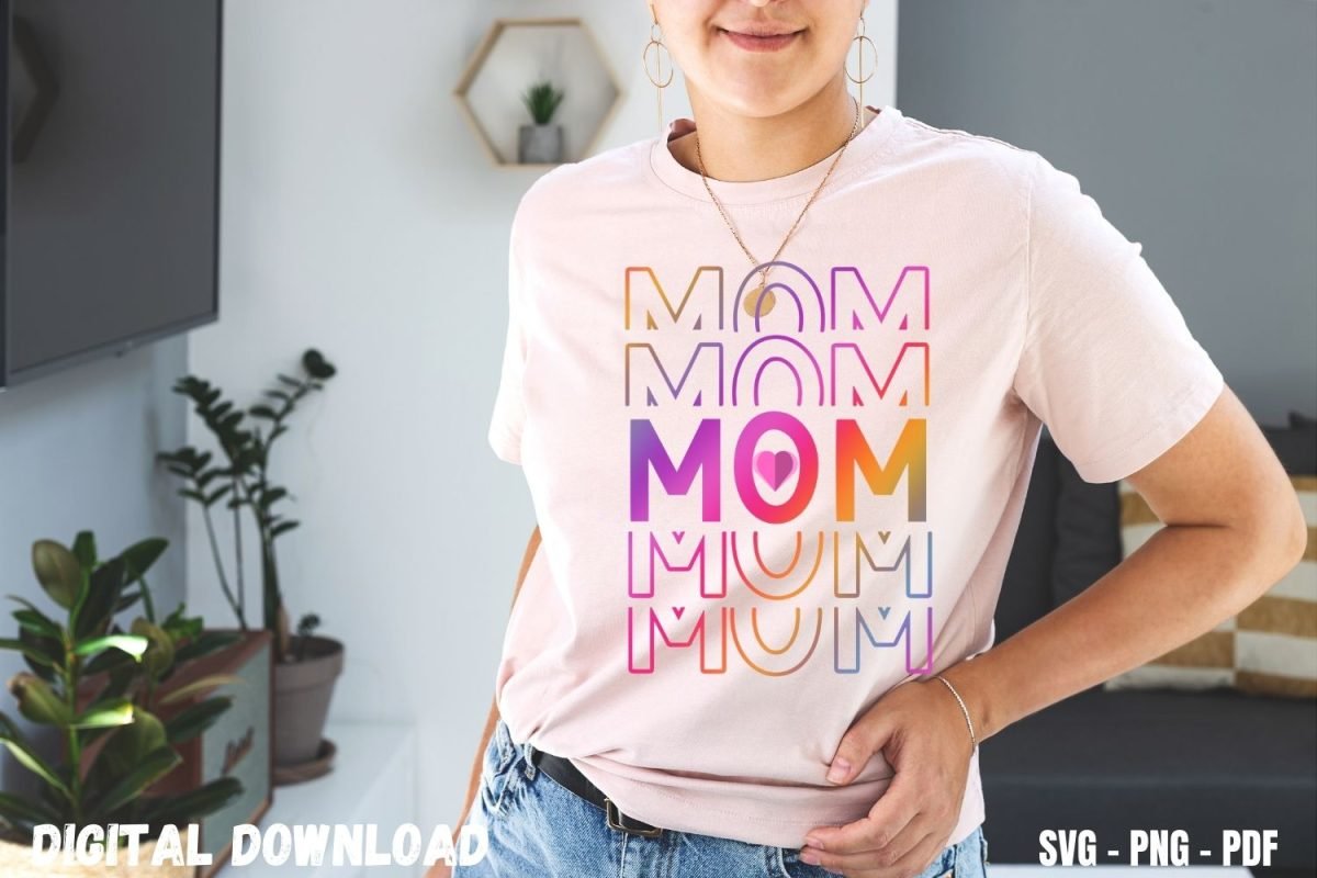 Colorful Mom T-shirt Design Print