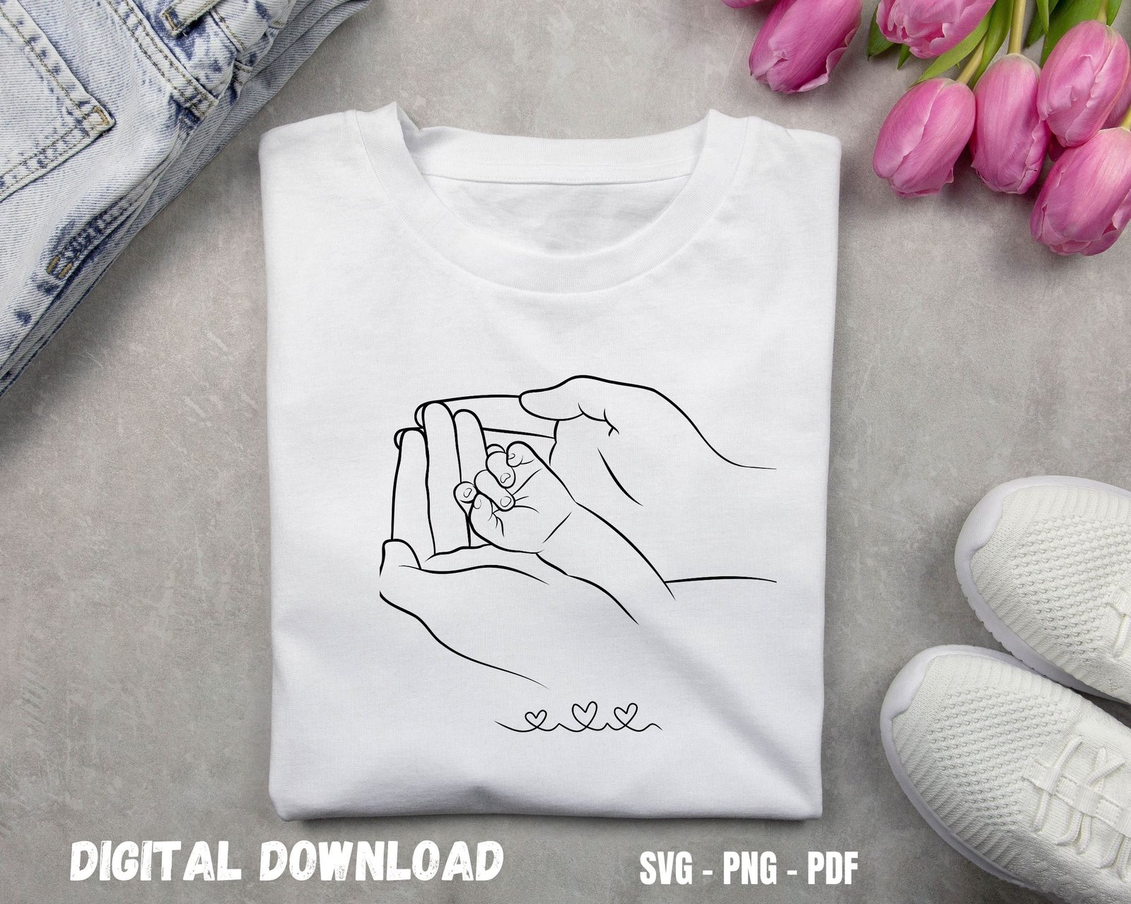 Loveable Handprint Kids T-shirt Design Print