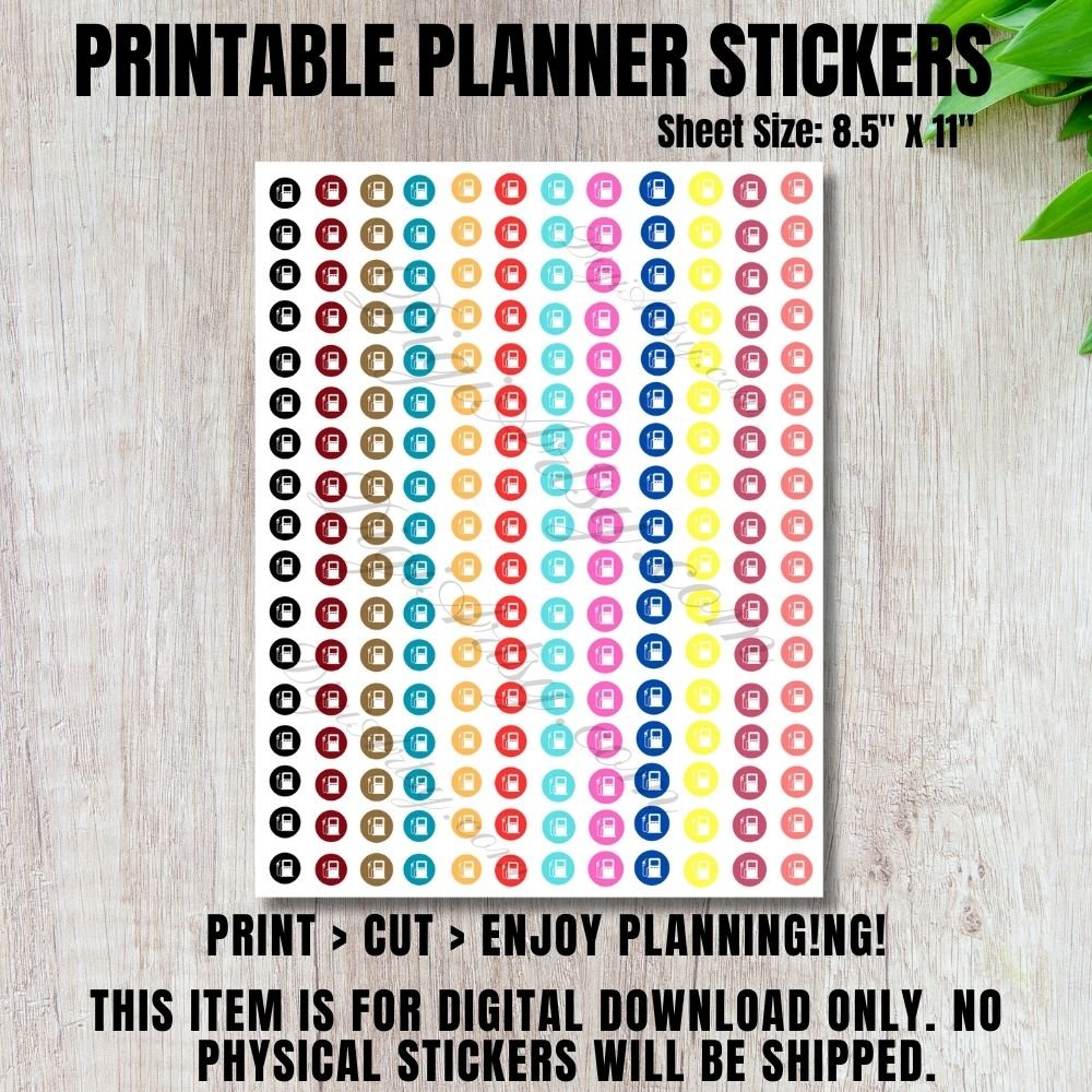 Fuel Printable Planner Sticker