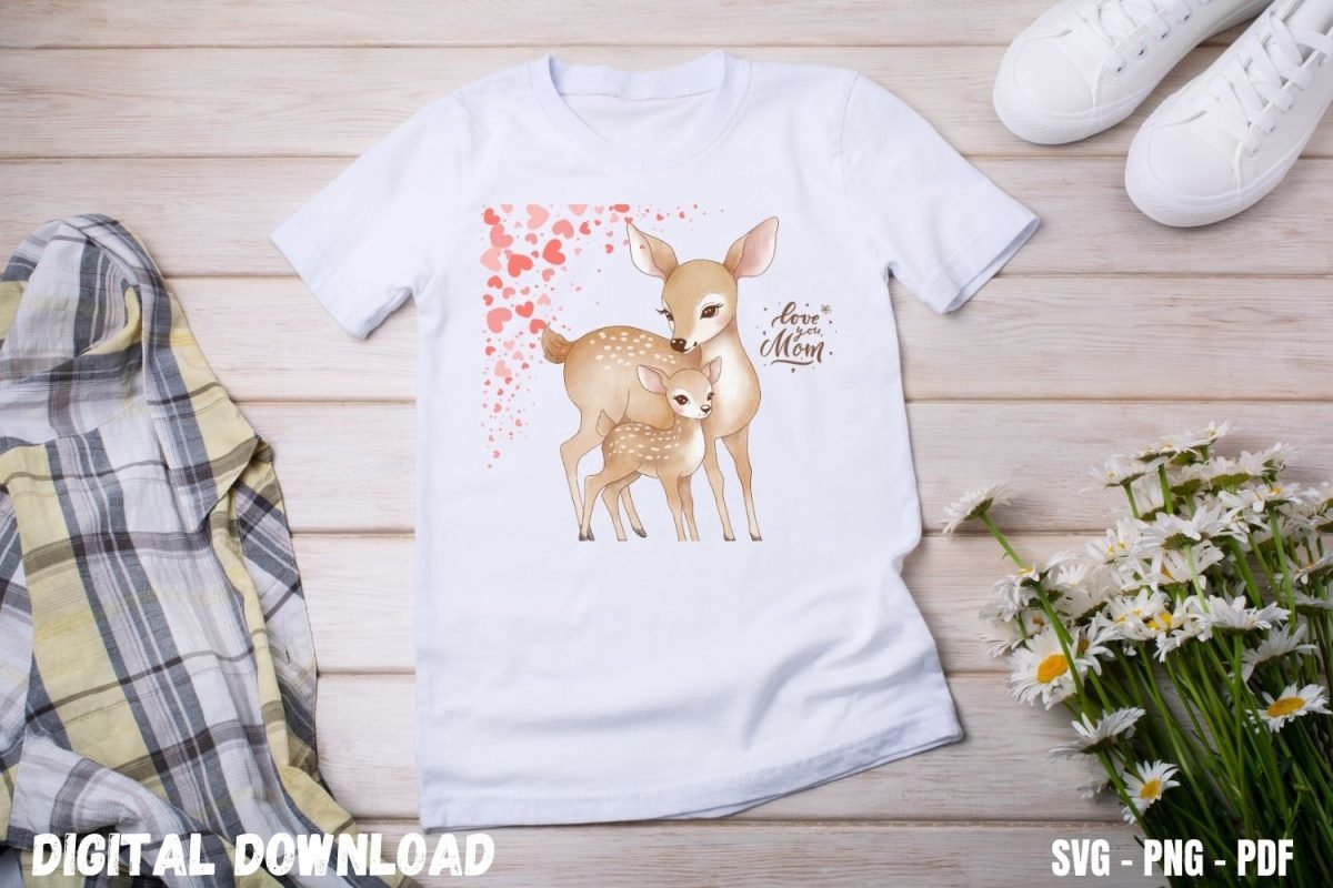Deer Valentine T-shirt Design Print