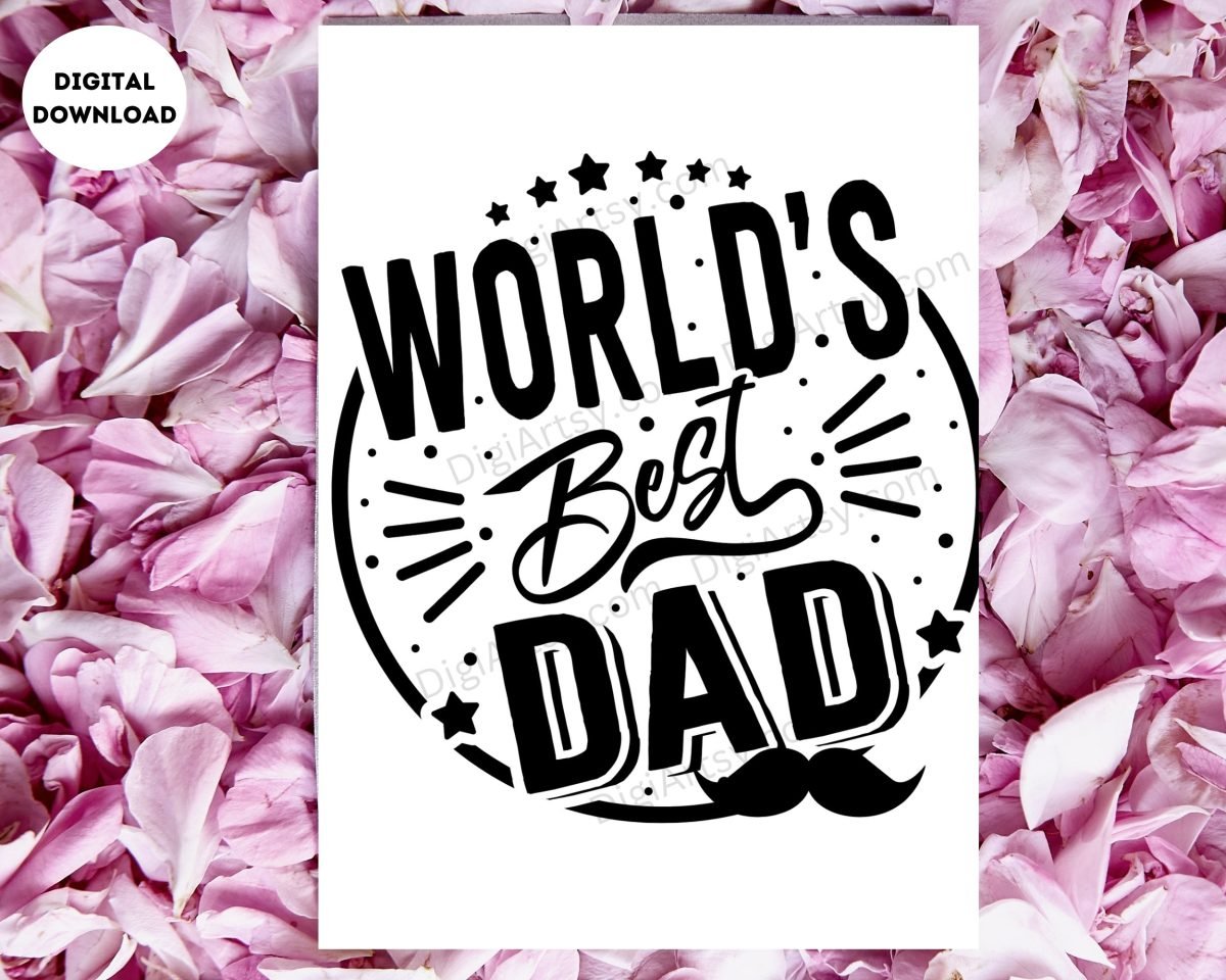 World Best Dad Digital Greeting Card Print