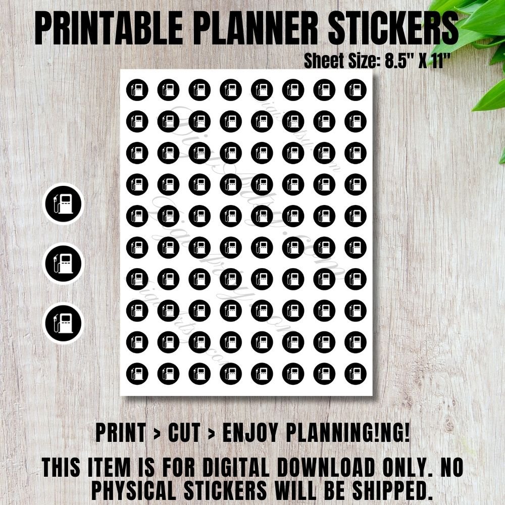 Fuel Printable Planner Sticker