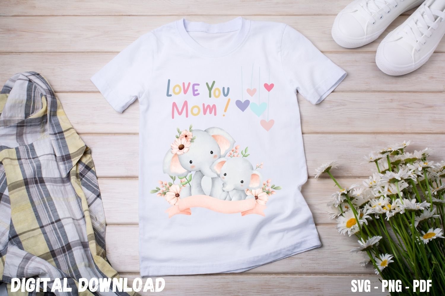 Cute Elephant T-shirt Design Print for Kids