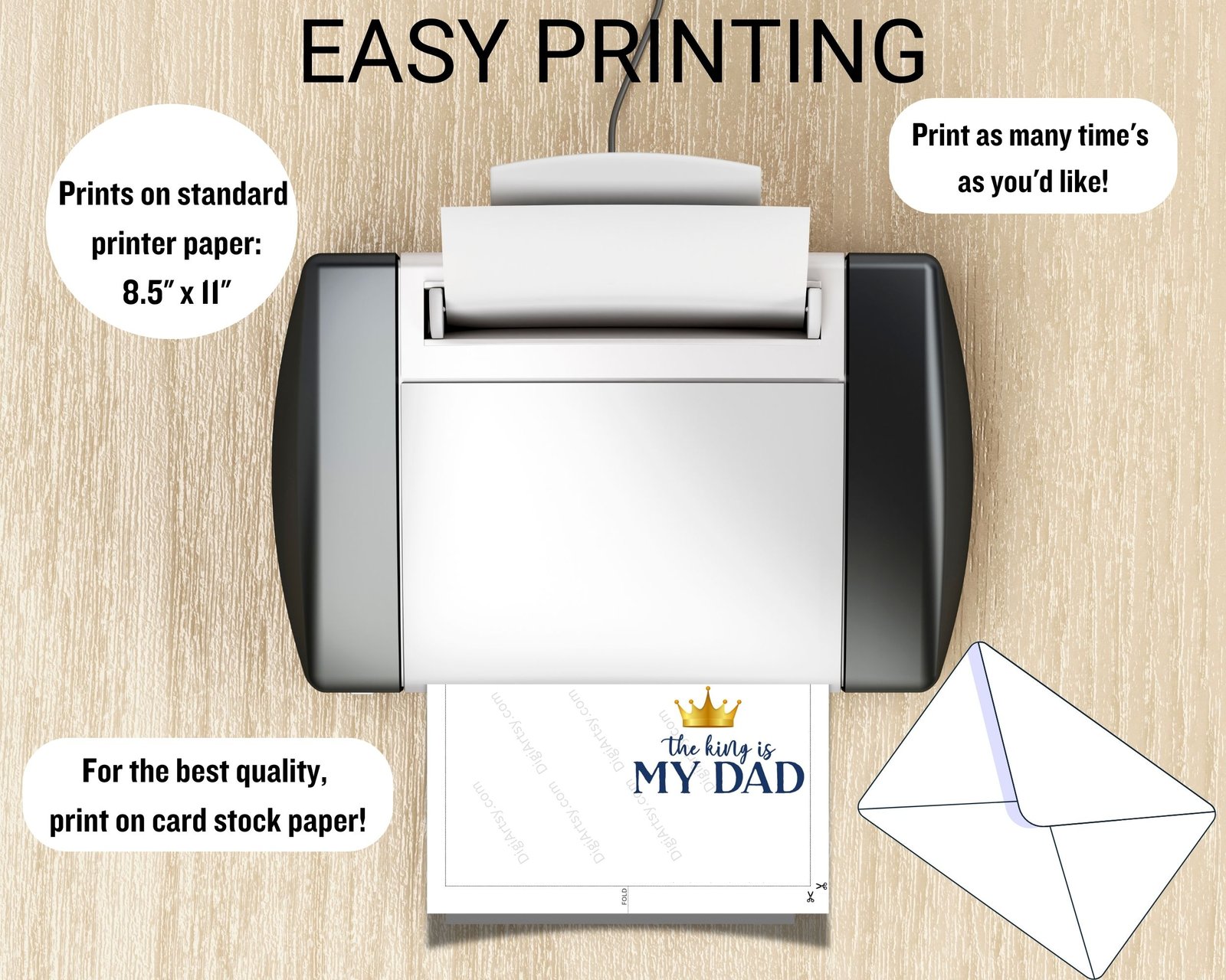 The King is My Dad Printable Card - Image 5