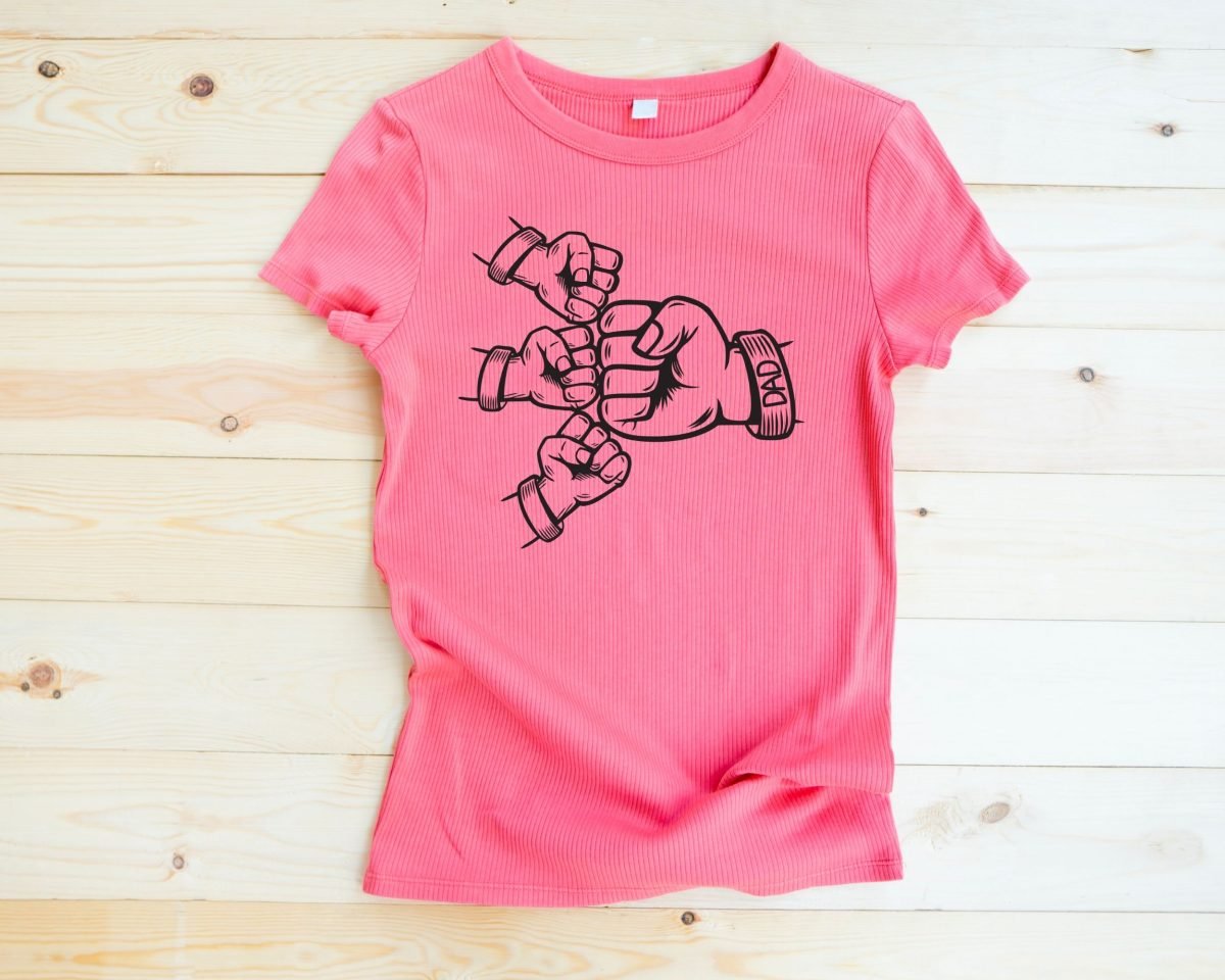 Dad with 3 Kids T-shirt Design Print