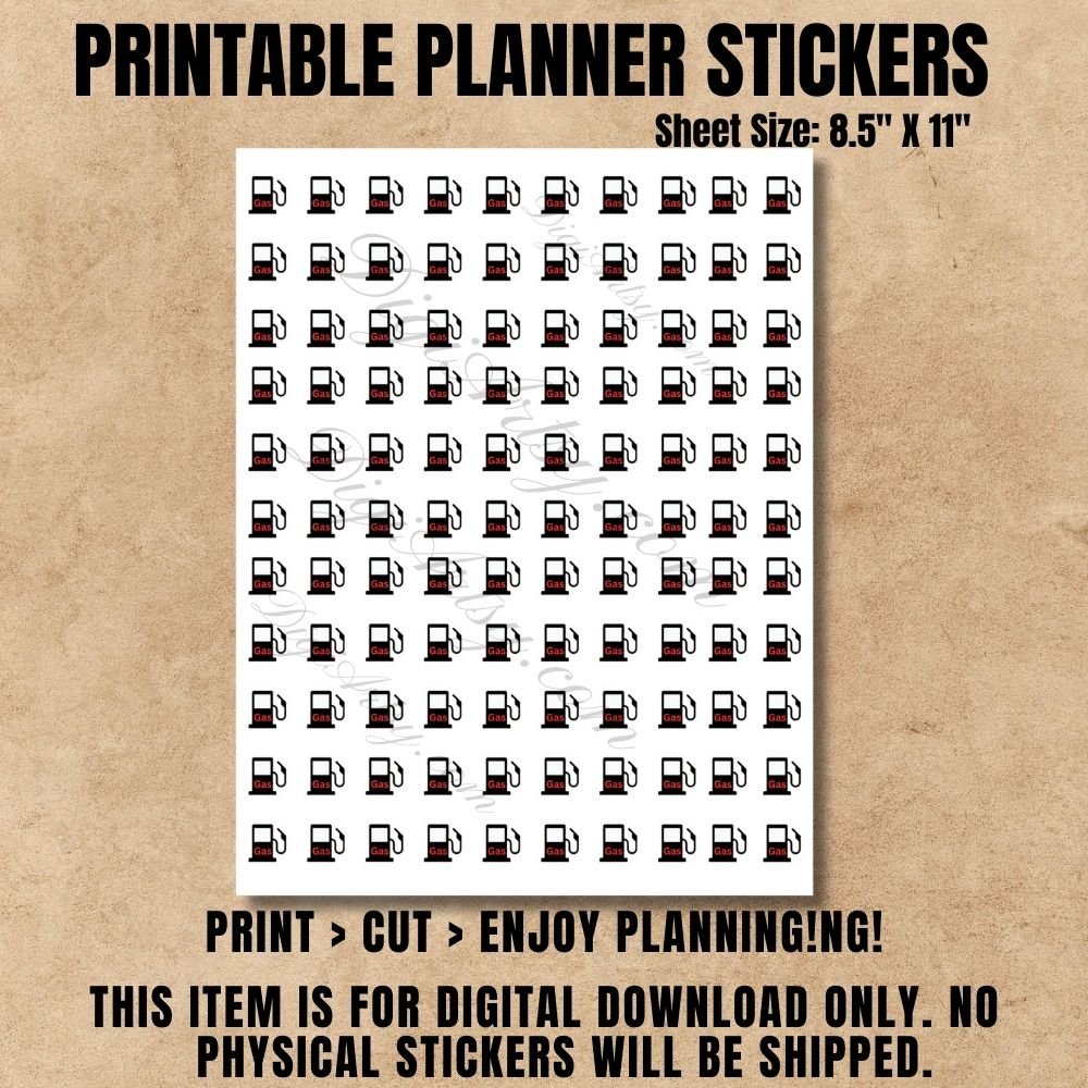 Fuel Printable Planner Sticker