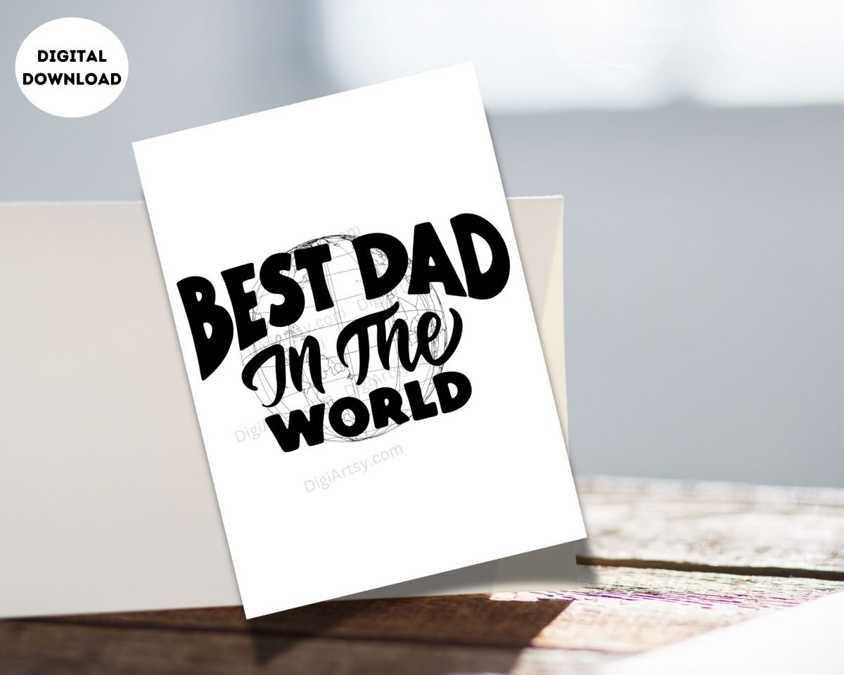 Minimalist Digital Print Best Dad in the World