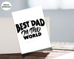 Minimalist Digital Print Best Dad in the World