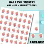Nail cut Planner Stickers