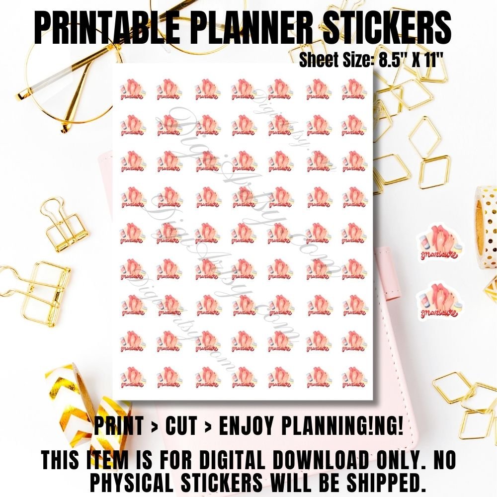 Manicure Printable Sticker