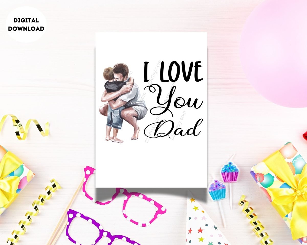 Lovely Dad and Son Digital Print