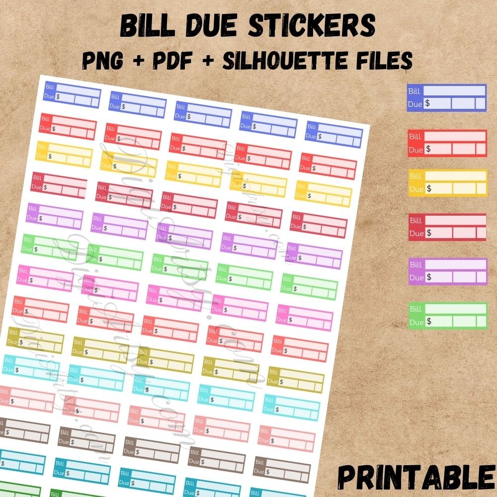 Bill Payment Planner Stickers