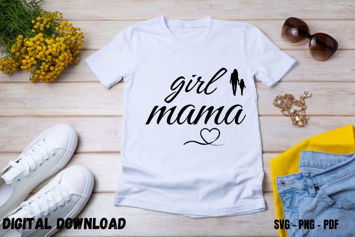 Girl Mama T-shirt Print for New Mom