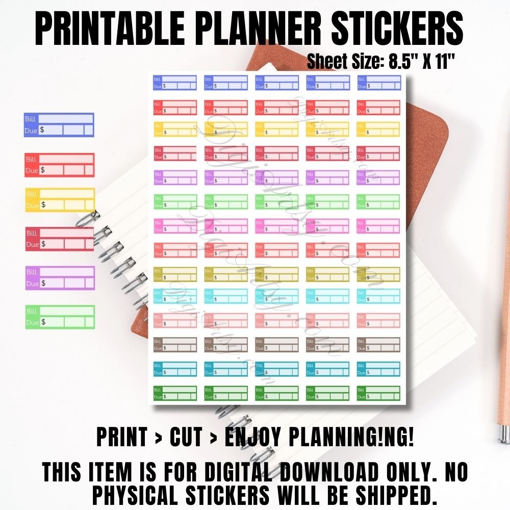 Bill Payment sticker for Planner