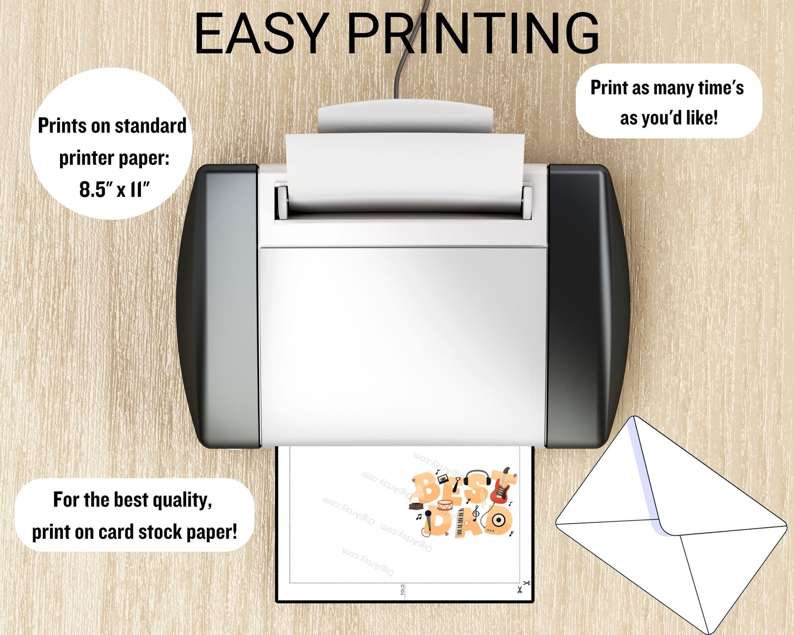 Musical Dad Greeting Card Print - Image 5