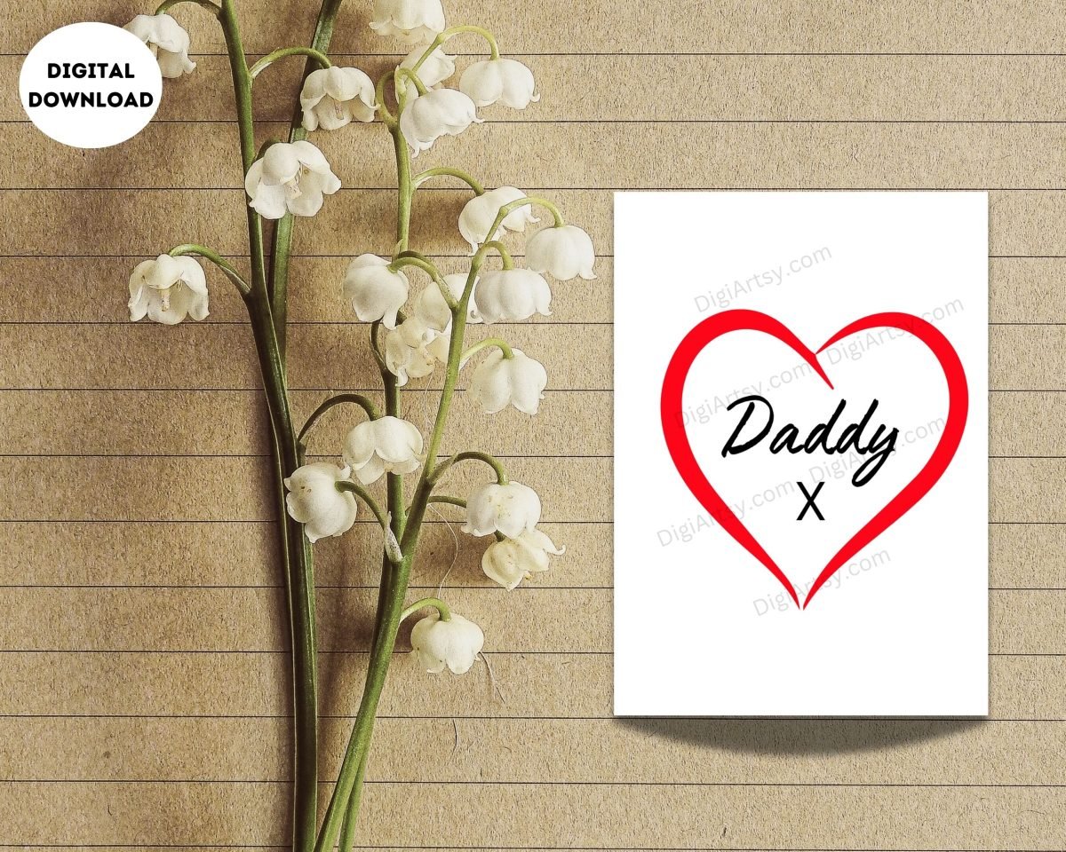 Printable Dad Greeting Card with Heart