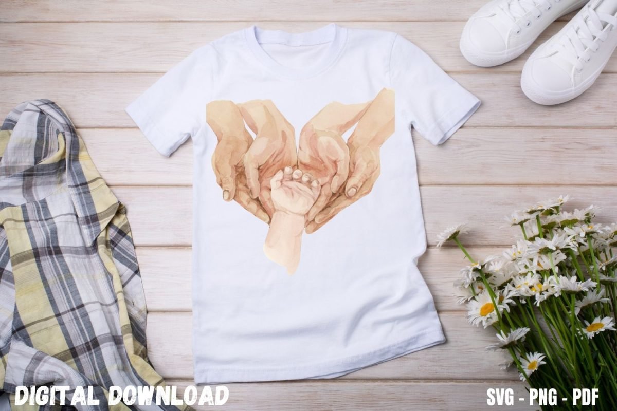 Beautiful Handprint Family T-shirt Design Print