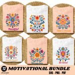 Floral Inspirational SVG Designs Bundle