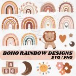 16 Boho Rainbow T-Shirt Prints for Kids