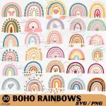 Colorful Boho Rainbow T-Shirt Design