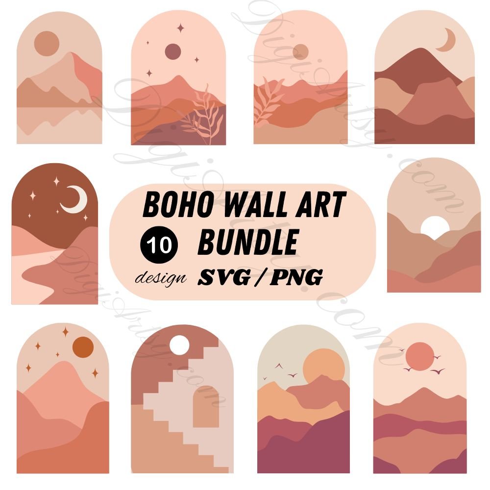 Boho Landscape T-Shirt Prints Bundle