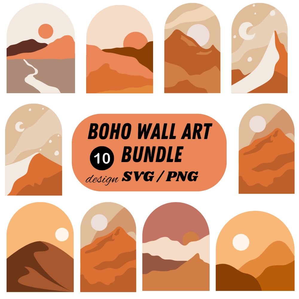Boho Wall Art T-Shirt Prints Bundle