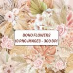 Watercolor Boho Floral T-Shirt Prints