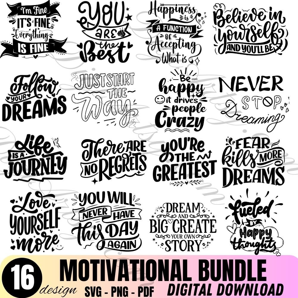 Inspirational Self Love SVG Bundle