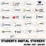 Essential School Stickers PNG Bundle