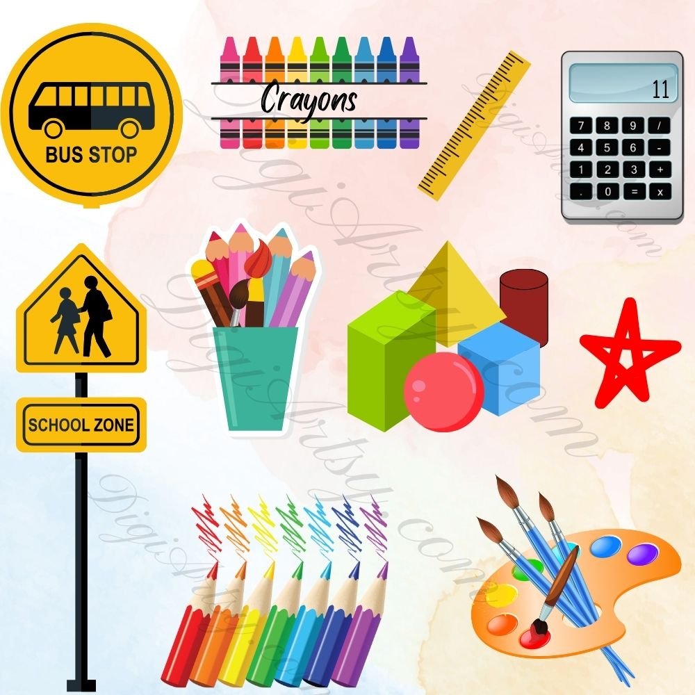 School Stickers PNG Bundle