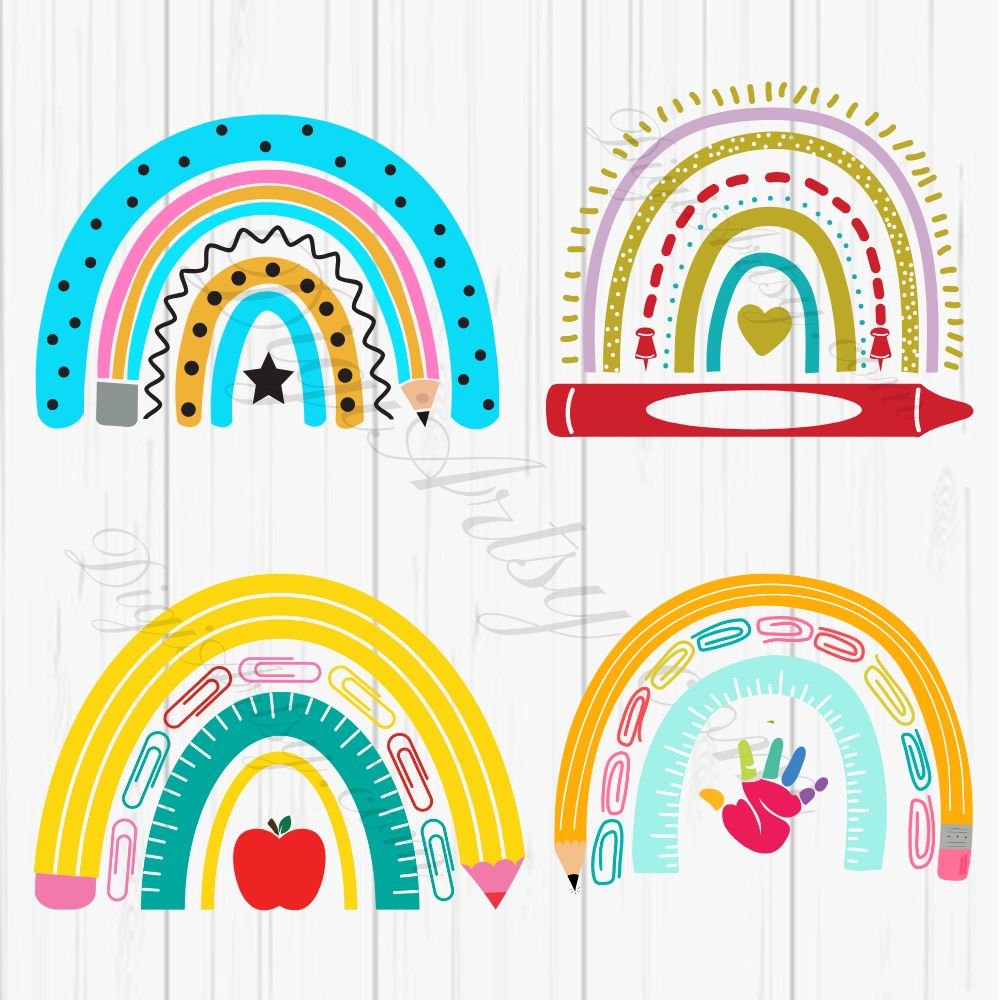 Boho School Rainbow Svg