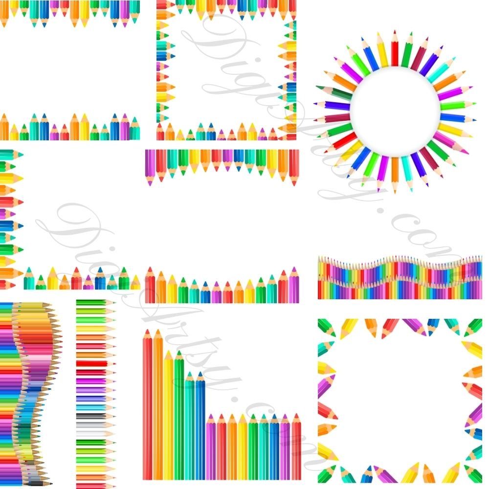 Pencil Borders Clipart SVG
