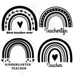 Boho Teacher Rainbow PNG