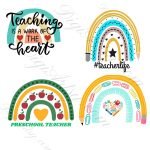 Boho Teacher Rainbow Svg