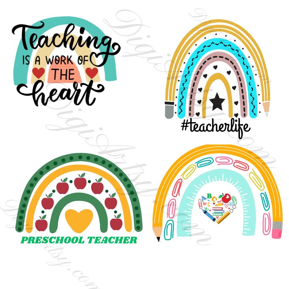 Boho Teacher Rainbow Svg